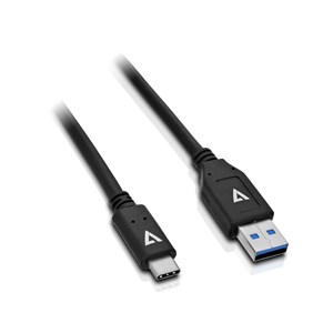 Kabel USB A u USB C V7 V7U3.1AC-1M-BLK-1E Crna