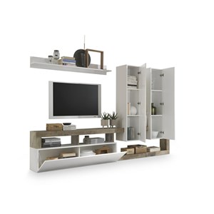 TV omarica DKD Home Decor 277 x 75 x 173 cm Kovina Aluminij Bela Les MDF