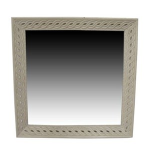 Zidno ogledalo Home ESPRIT Bijela Prirodno Drvo Manga romantični 92 x 6 x 92 cm