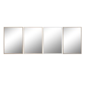 Zidno ogledalo Home ESPRIT Bijela Smeđa Bež Siva Kristal polistiren 63,3 x 2,6 x 89,6 cm (4 kom.)