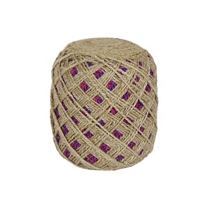 Naslon za Noge Home ESPRIT Rjava Pisana Juta 40 x 40 x 45 cm