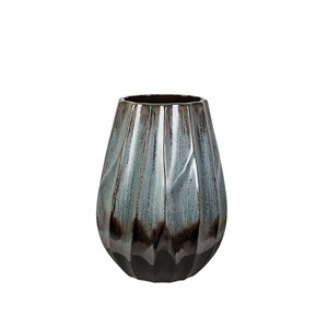 Vaza Romimex Plava Crna Plava/Crna Keramika 23 x 28 x 23 cm