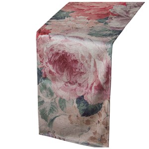 Namizni tekač Alexandra House Living Roza Tekstil 180 x 30 cm Žamet Cvetni