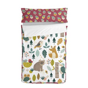 Prešita posteljnina z zadrgo HappyFriday Moshi Moshi Harvestwood Pisana 105 x 200 cm