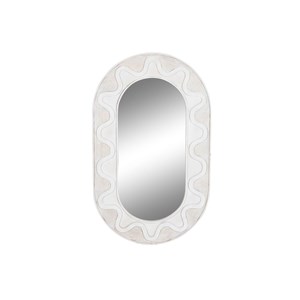 Zidno ogledalo DKD Home Decor Bijela