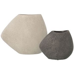 Set od 2 Vaze Alexandra House Living Bijela Siva Keramika 22 x 13 x 20 cm + 34 x 16 x 29 cm