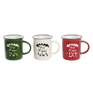 Velika Šalica DKD Home Decor Porculan Gres Keramika (330 ml) (3 kom.)