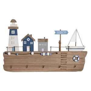 Stenski obešalnik DKD Home Decor Les MDF (34,5 x 1,5 x 21,5 cm)