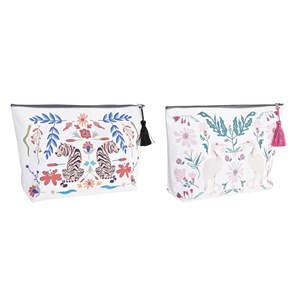 Neseser DKD Home Decor Bež Bijela Pisana moderan (33 x 8 x 21 cm) (2 kom.)