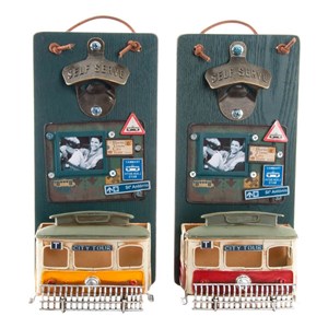 Otvarač boca DKD Home Decor Self Serve Drvo Metal (2 pcs) (26 x 12 x 9 cm)