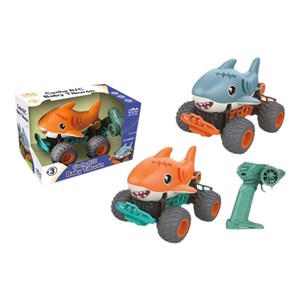 Automobil na Daljinski Upravljač Plava Oranžna 23 x 16 x 18 cm Morski Pas