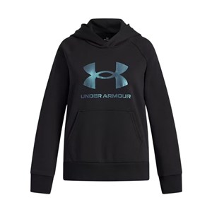 Pulover s Kapuco za Punčke Under Armour Rival Flc Shimmer Hdy Črna