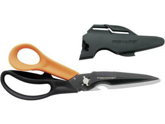 FISKARS Cuts + More večnamenske škarje črno-oranžne (1000809) titanium